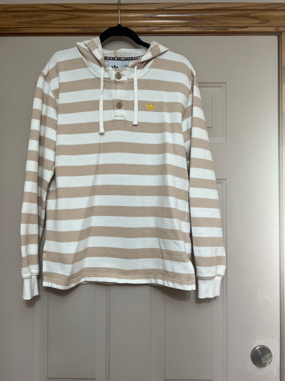 Adidas striped hoodie.